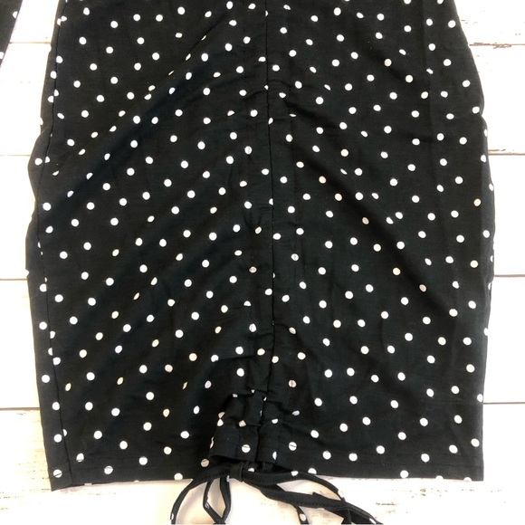 NEW! PRETTYLITTLETHING Women Black Polka Dot Print Long Sleeve Mini Dress Sz 4 - Picture 10 of 14